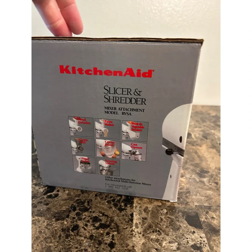 KitchenAid Slicer and Shredder Stand Mixer Attachment with 4 Cones White